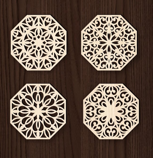 Mandala Octagonal E0020838 file cdr and dxf free vector download for laser cut