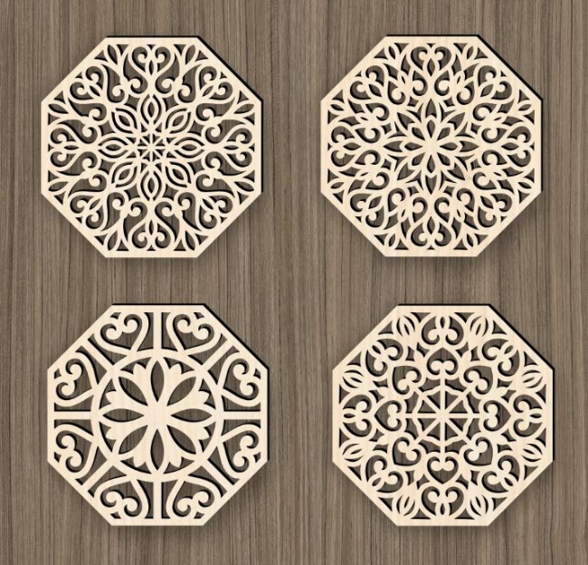 Mandala Octagonal E0020839 file cdr and dxf free vector download for laser cut