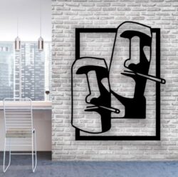 Moai wall decor E0020861 file cdr and dxf free vector download for laser cut plasma