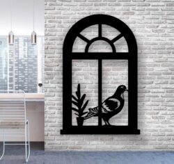 Pigeons on the window E0020684 file cdr and dxf free vector download for laser cut plasma