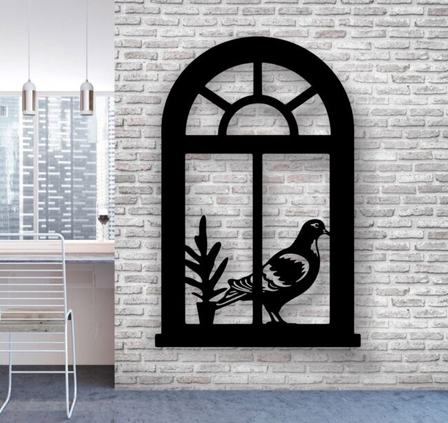 Pigeons on the window E0020684 file cdr and dxf free vector download for laser cut plasma