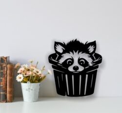 Raccoon in trash can E0020791 file cdr and dxf free vector download for laser cut plasma