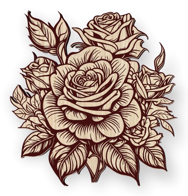 Rose E0020765 file cdr and dxf free vector download for print or laser engraving machine