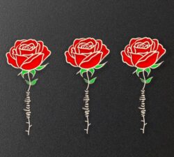 Rose with word E0020714 file cdr and dxf free vector download for laser cut