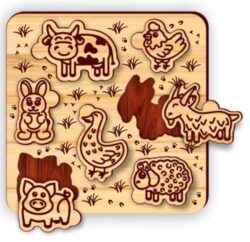 Farm puzzle E0020799 file cdr and dxf free vector download for laser cut