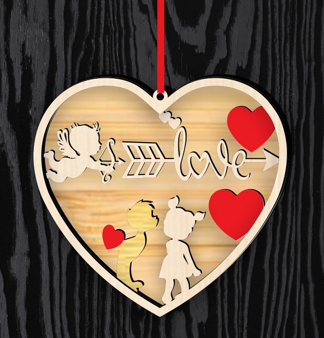 Valentine decor E0020676 file cdr and dxf free vector download for laser cut