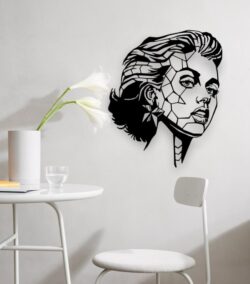 Woman face wall decor E0020825 file cdr and dxf free vector download for laser cut plasma