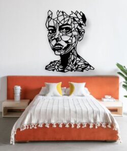 Woman face wall decor E0020827 file cdr and dxf free vector download for laser cut plasma