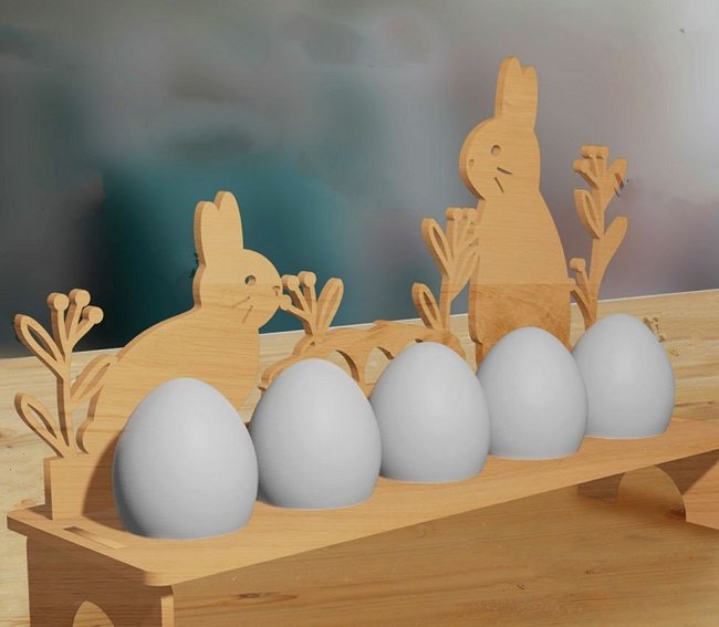 Easter egg holder E0020692 file cdr and dxf free vector download for laser cut