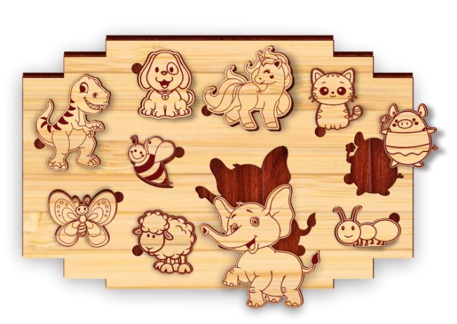 Animals puzzle E0021082 file cdr and dxf free vector download for laser cut