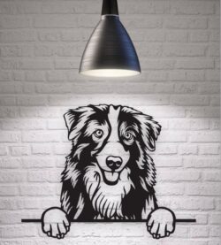 Australian Shepherd dog E0020913 file cdr and dxf free vector download for laser cut plasma