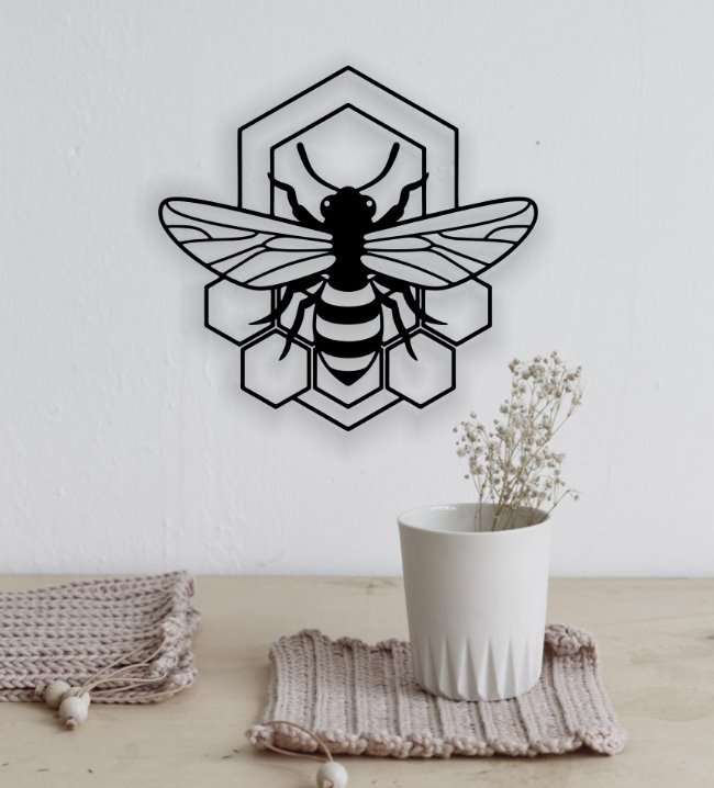 Bee wall decor E0021241 file cdr and dxf free vector download for laser cut plasma