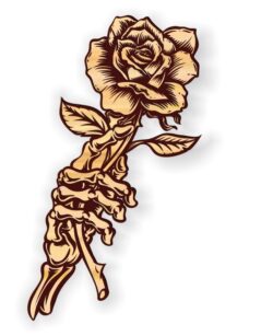Bone hand with rose E0021033 file cdr and dxf free vector download for laser engraving machine