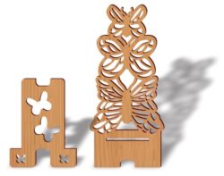 Butterfly phone stand E0020986 file cdr and dxf free vector download for laser cut