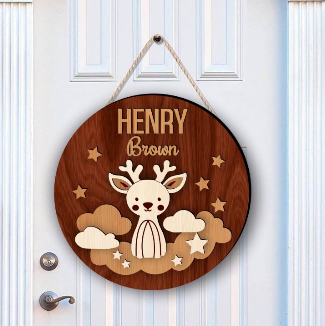 Deer door sign E0021288 file cdr and dxf free vector download for laser cut