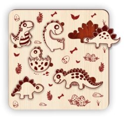 Dinosaur puzzle E0021256 file cdr and dxf free vector download for laser cut plasma