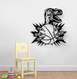 Dinosaur with ball E0021096 file cdr and dxf free vector download for laser cut plasma
