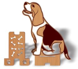 Dog phone stand E0020988 file cdr and dxf free vector download for laser cut