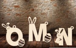 Easter alphabet E0021028 file cdr and dxf free vector download for laser cut