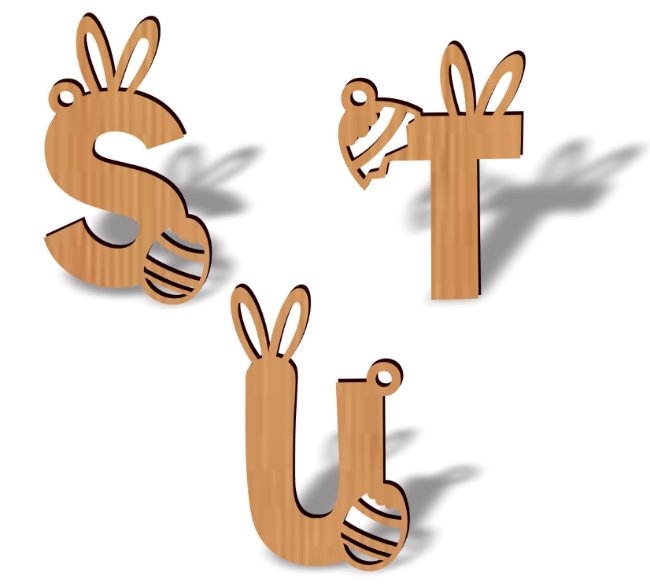 Easter alphabet E0021031 file cdr and dxf free vector download for laser cut