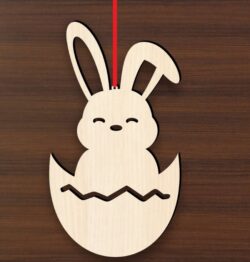Easter bunny E0021010 file cdr and dxf free vector download for laser cut