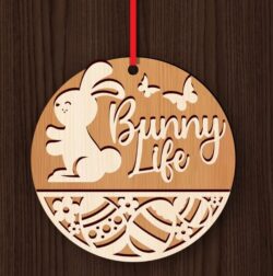 Easter round sign E0020930 file cdr and dxf free vector download for laser cut