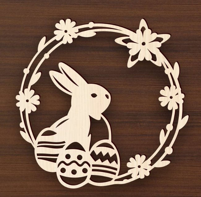 Easter wreath E0021067 file cdr and dxf free vector download for laser cut