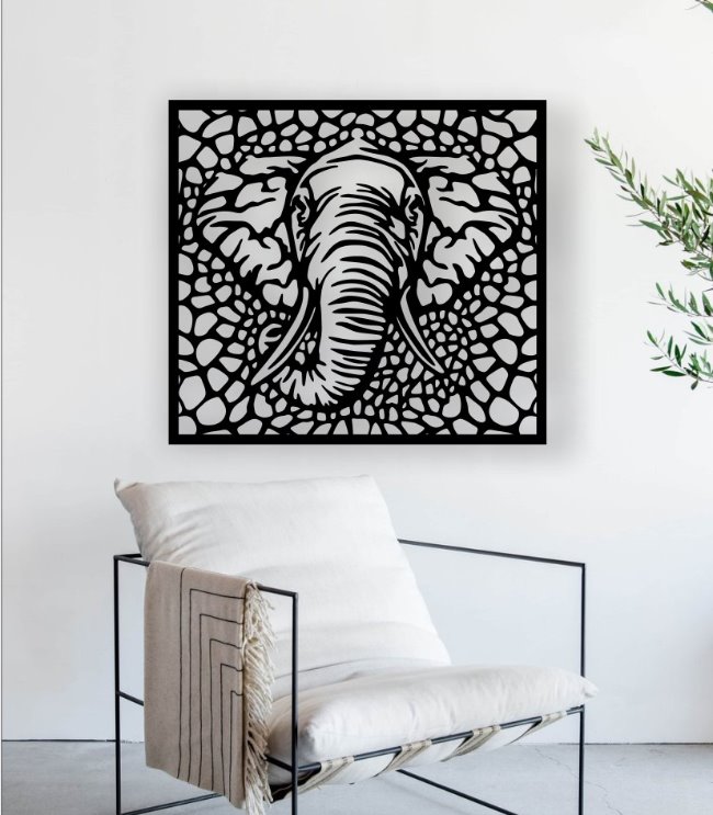 Elephant wall decor E0021093 file cdr and dxf free vector download for laser cut plasma