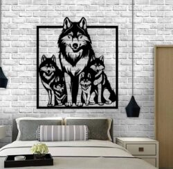 Family wolf E0021149 file cdr and dxf free vector download for laser cut plasma