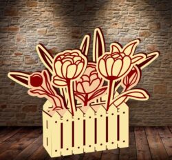 Flower box E0021267 file cdr and dxf free vector download for laser cut
