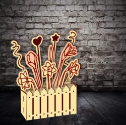 Flower box E0021268 file cdr and dxf free vector download for laser cut