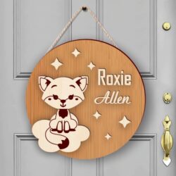 Fox door sign E0021198 file cdr and dxf free vector download for laser cut