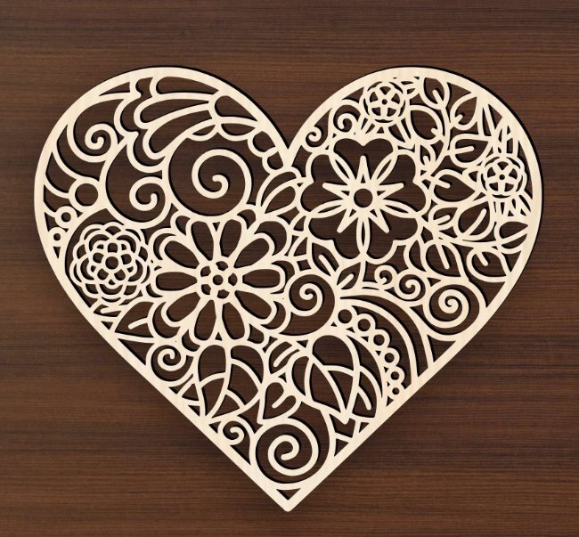 Heart E0021004 file cdr and dxf free vector download for laser cut