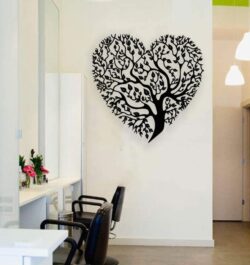 Heart tree wall decor E0020909 file cdr and dxf free vector download for laser cut plasma