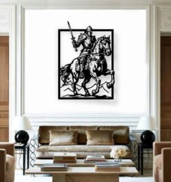 Knight on horse E0021160 file cdr and dxf free vector download for laser cut plasma