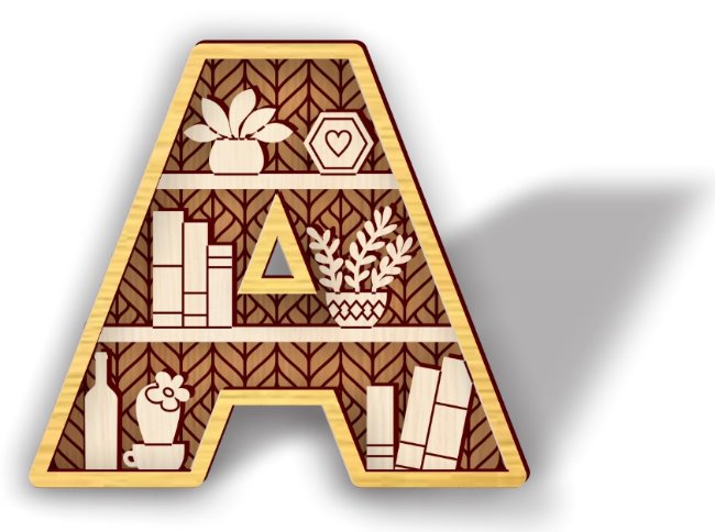 Letter A shelf E0021172 file cdr and dxf free vector download for laser cut