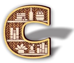 Letter C shelf E0021174 file cdr and dxf free vector download for laser cut
