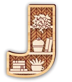Letter J shelf E0021182 file cdr and dxf free vector download for laser cut