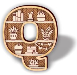 Letter Q shelf E0021188 file cdr and dxf free vector download for laser cut
