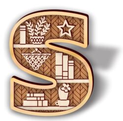 Letter S shelf E0021190 file cdr and dxf free vector download for laser cut