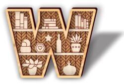 Letter W shelf E0021193 file cdr and dxf free vector download for laser cut
