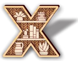 Letter X shelf E0021194 file cdr and dxf free vector download for laser cut