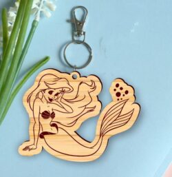 Mermaid keychain E0020889 file cdr and dxf free vector download for laser cut