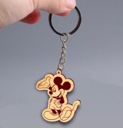 Mickey keychain E0021005 file cdr and dxf free vector download for laser cut