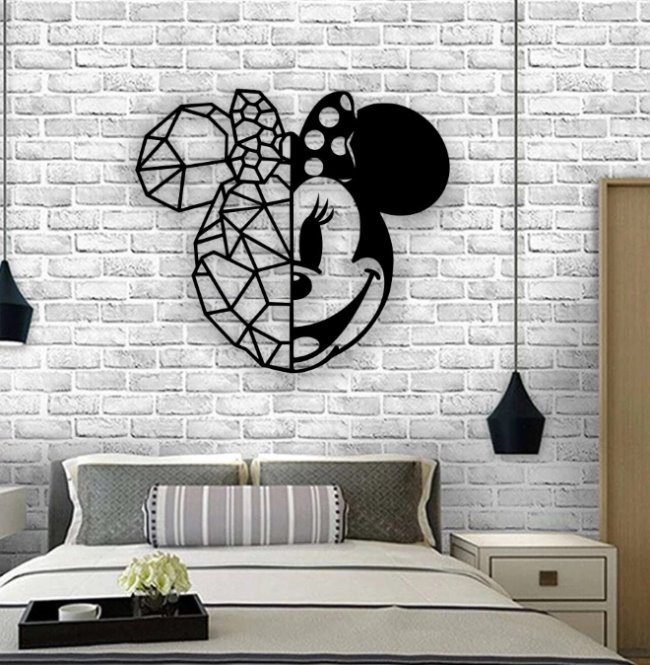 Minnie wall decor E0020910 file cdr and dxf free vector download for laser cut plasma