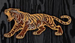 Multilayer Tiger E0021310 file cdr and dxf free vector download for laser cut