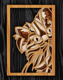 Multilayer peeking cat E0021103 file cdr and dxf free vector download for laser cut