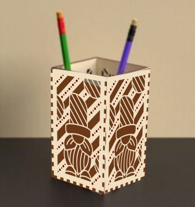 Pencil holder E0021272 file cdr and dxf free vector download for laser cut