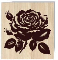 Rose E0021034 file cdr and dxf free vector download for laser engraving machine