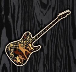 Multilayer Guitar E0021313 file cdr and dxf free vector download for laser cut